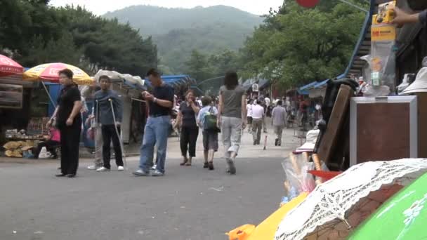 Shopping Area Near Great Wall of China — Stock Video